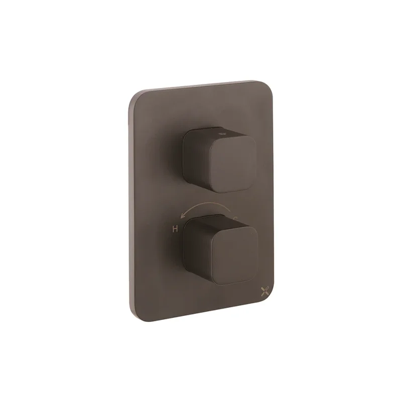 Crosswater Crossbox Atoll / Glide II 2 Outlet Trim & Levers Matt Black product image - Image 3
