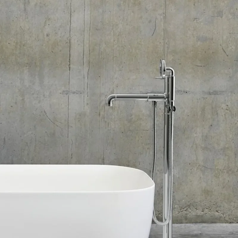 Crosswater MPRO Industrial Bath Shower Mixer Floor Standing Chrome detail view - Image 2