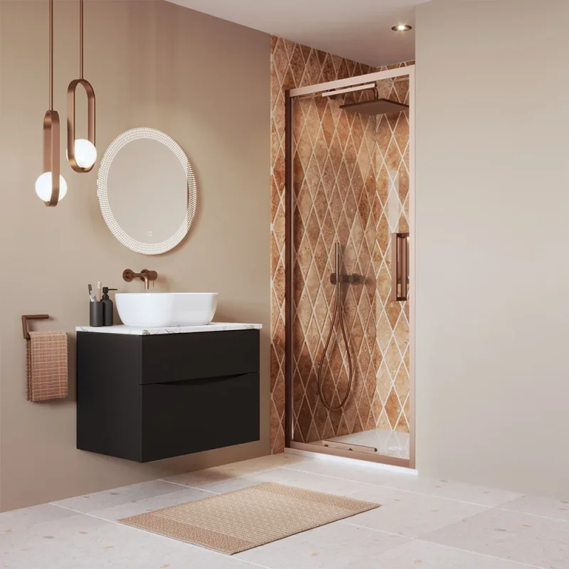 Crosswater Asura 8mm Infold Door 800 Brushed Bronze product image - Image 3