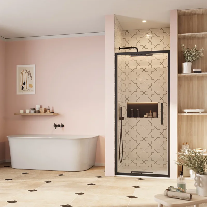 Crosswater Asura 8mm Infold Door 900 Matt Black product image - Image 4