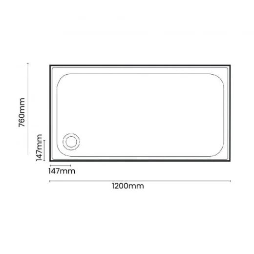 Merlyn Touchstone Slip Resistant Rectangular Tray 1200 X 760mm detail view - Image 3