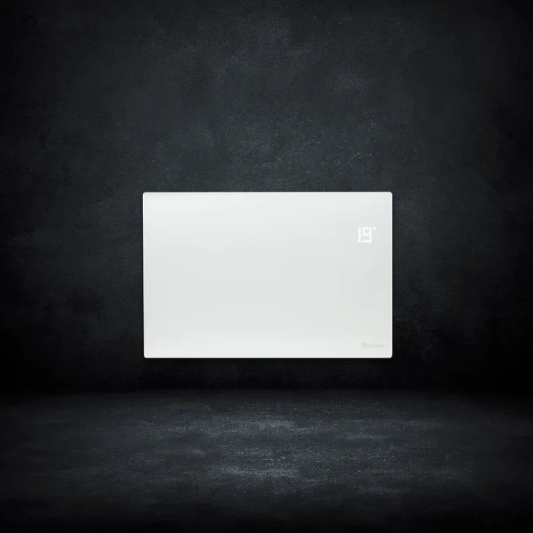 Thermosphere Flat Glass Panel Heater White 1500w detail view - Image 3