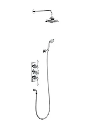 Burlington Trent 2 Outlet Concealed Shower Valve Chrome