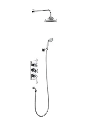 Burlington Trent 2 Outlet Concealed Shower Valve Chrome