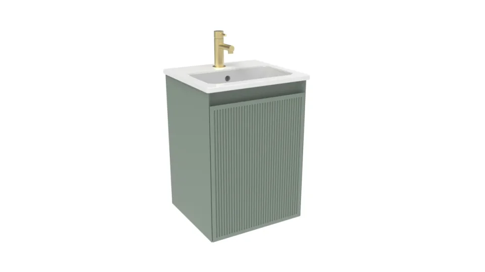 Saneux Monument 40cm 1 Door Wall Mounted Unit - Matte Sage product image - Image 2