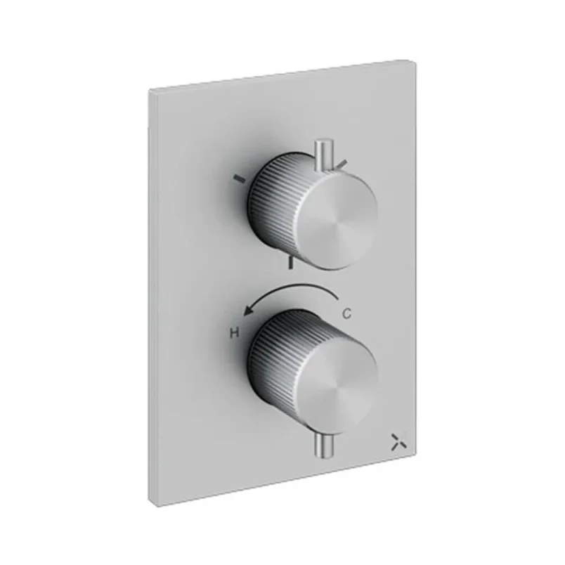Crosswater Crossbox 3ONE6 3 Outlet Trim & Levers Stainless detail view - Image 4