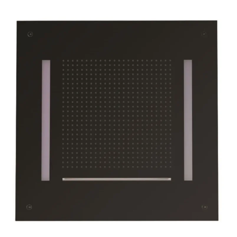 Crosswater Tranquil Recessed Shower Head with Waterfall & Chromotherapy 500mm Matt Black detail view - Image 2