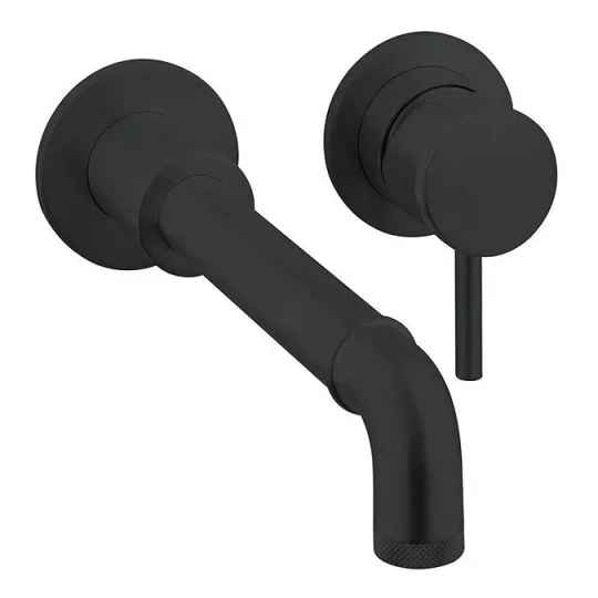 Crosswater MPRO Industrial 2 Hole Basin Set Carbon Black detail view - Image 3