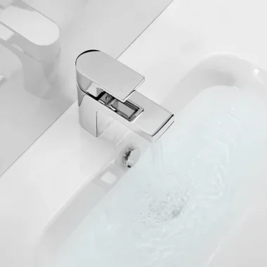 Crosswater Planet Basin Monobloc With Click Clack Waste Deck Mounted Chrome detail view - Image 4