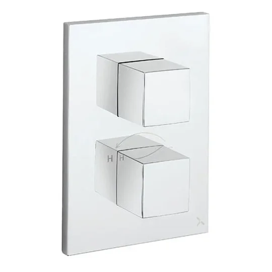 Crosswater Crossbox Verge 2 Outlet Trim & Levers Chrome detail view - Image 2