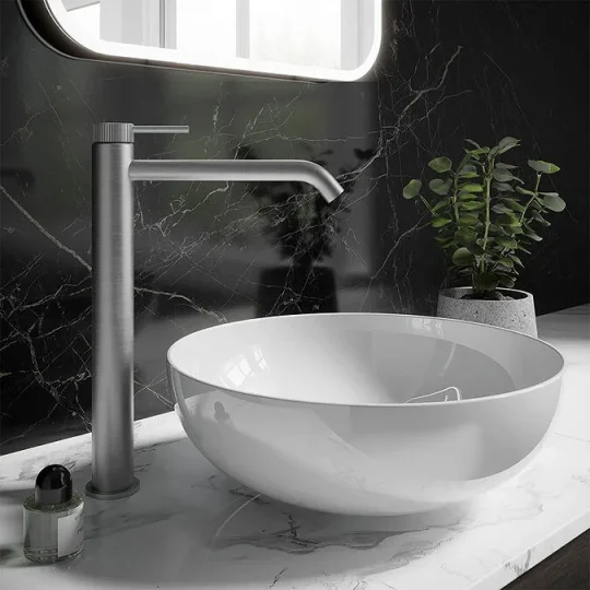 Crosswater 3ONE6 Tall Basin Mono Stainless detail view - Image 6