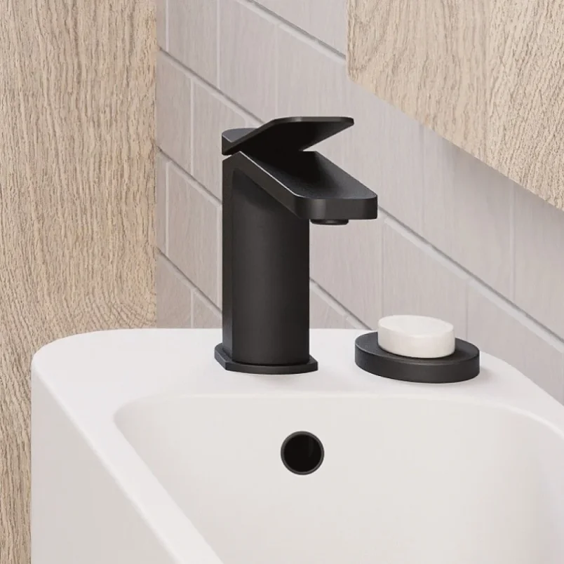 Crosswater Glide II Basin Monobloc Matt Black detail view - Image 5