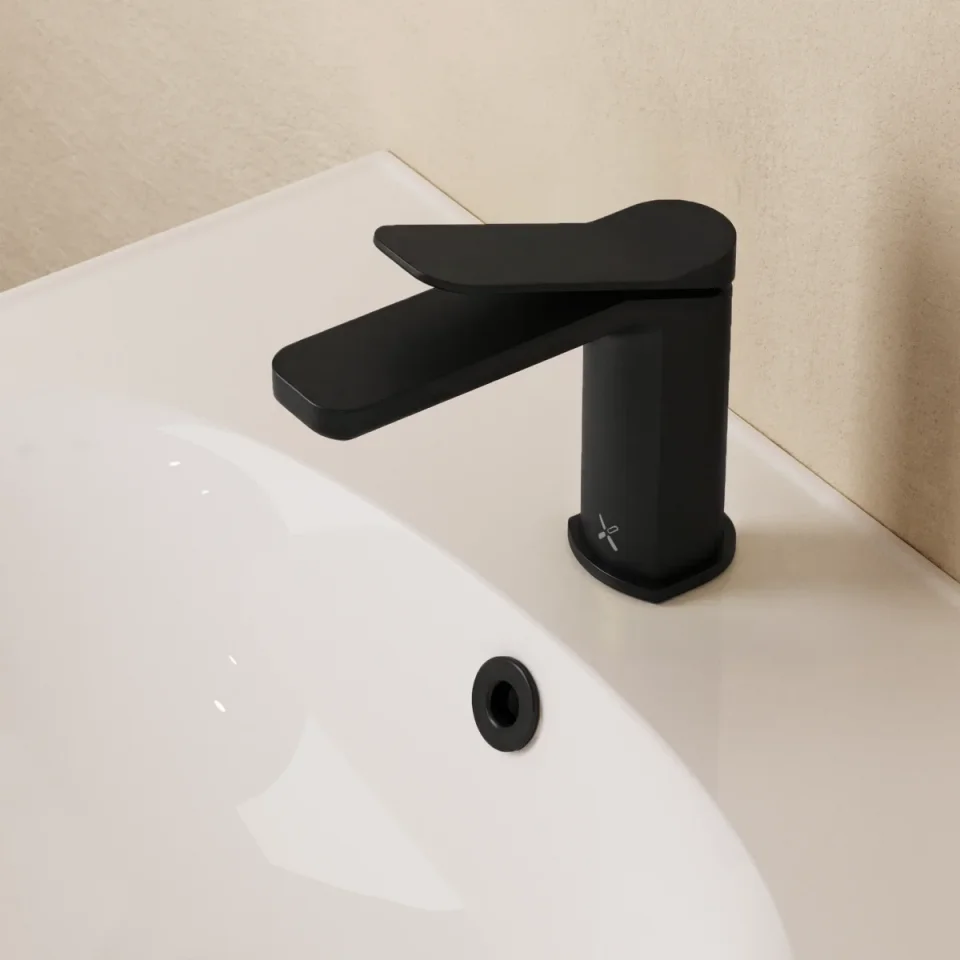 Crosswater Glide II Basin Monobloc Matt Black detail view - Image 8