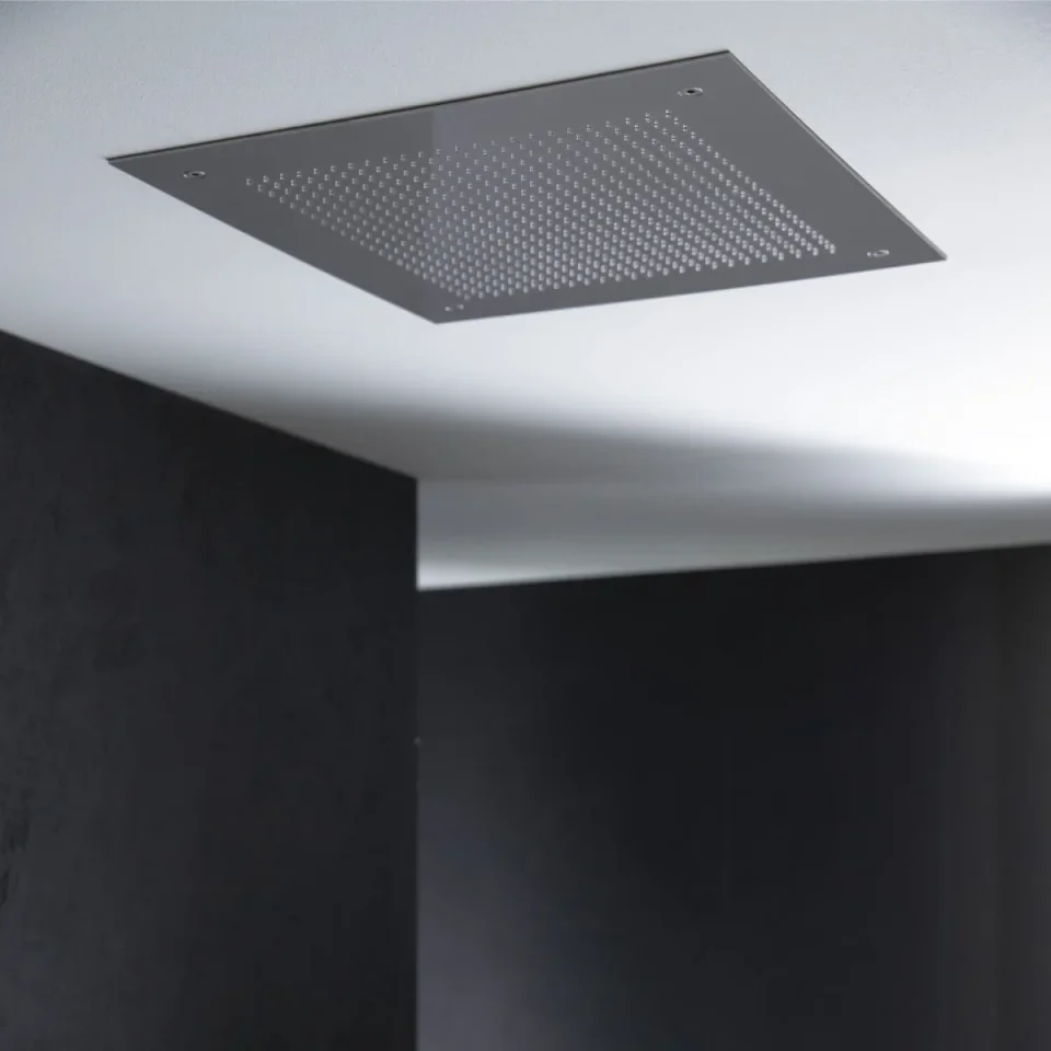 Crosswater Tranquil Recessed Shower Head Dual Flow 380mm Matt Black detail view - Image 4
