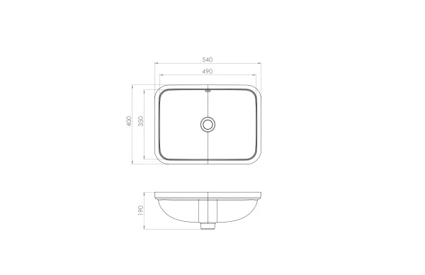 Saneux Sienna 55x40cm Undermount Washbasin - Gloss White