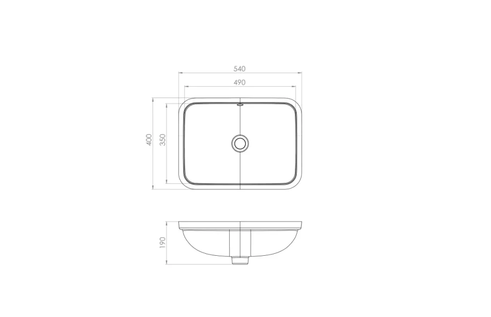 Saneux Sienna 55x40cm Undermount Washbasin - Gloss White product image - Image 1
