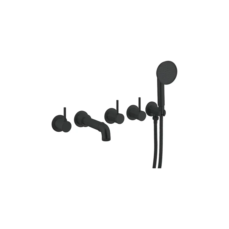 Crosswater MPRO Industrial 5 Hole Bath Filler with Spout & Handset Carbon Black product image - Image 5