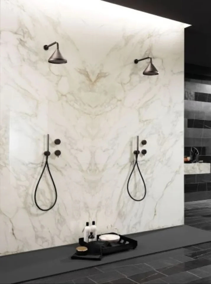 European Tiles Marmo CALACATTA GOLD 120 X 20 Rectified Matte Tile detail view - Image 3