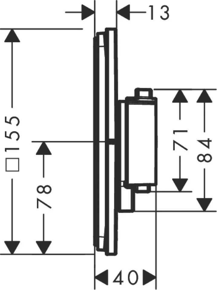 Hansgrohe Showerselect Comfort Q Thermostat For Concealed Installation For 2 Functions With Integrated Security Combination According To En1717 Chrome detail view - Image 2