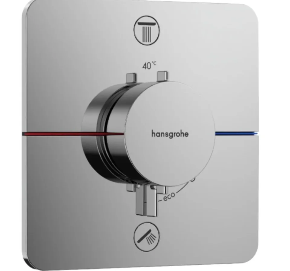 Hansgrohe Showerselect Comfort Q Thermostat For Concealed Installation For 2 Functions With Integrated Security Combination According To En1717 Chrome product image - Image 1