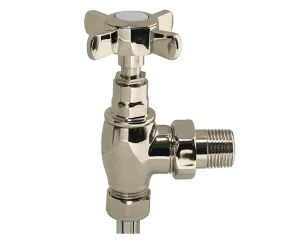 Vogue VL008 Pair Angled Valves With Cover Plates And Connection Tubes Bright Nickel
