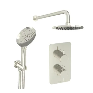 Saneux Cos 2 Way Shower Kit - W/ 3 Function Handset & Shower Head - Brushed Nickel