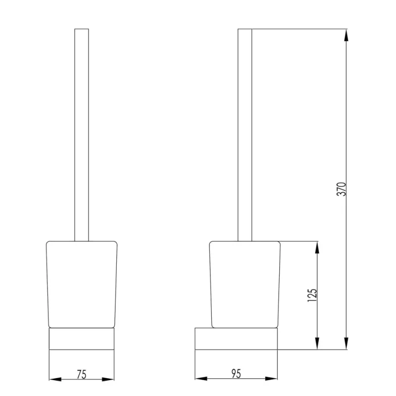 Just Taps Hix Toilet Brush Holder Brushed Brass detail view - Image 2