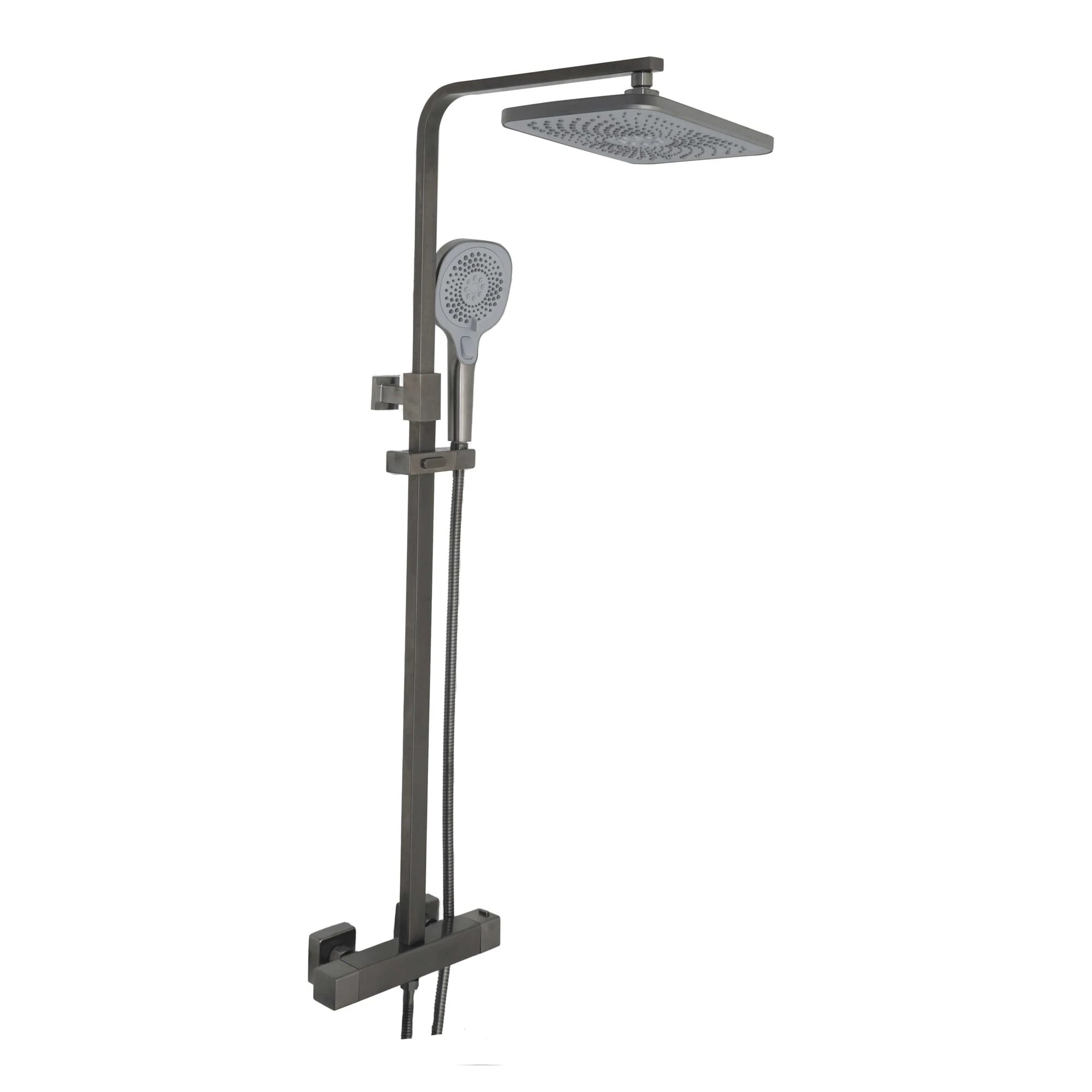 Just Taps Hix Thermostatic Bar Valve With 2 Outlets Adjustable Riser Brushed Black