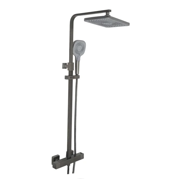 Just Taps Hix Thermostatic Bar Valve With 2 Outlets Adjustable Riser Brushed Black