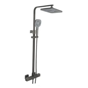 Just Taps Hix Thermostatic Bar Valve With 2 Outlets Adjustable Riser Brushed Black