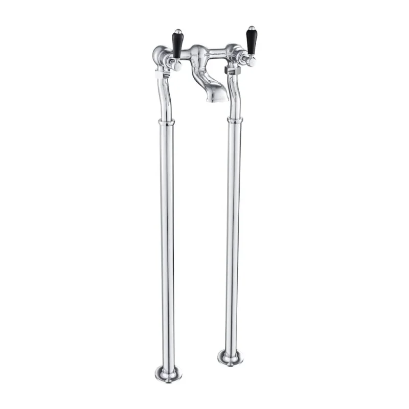 Just Taps Grosvenor Lever Freestanding Bath Filler Matt Black detail view - Image 2