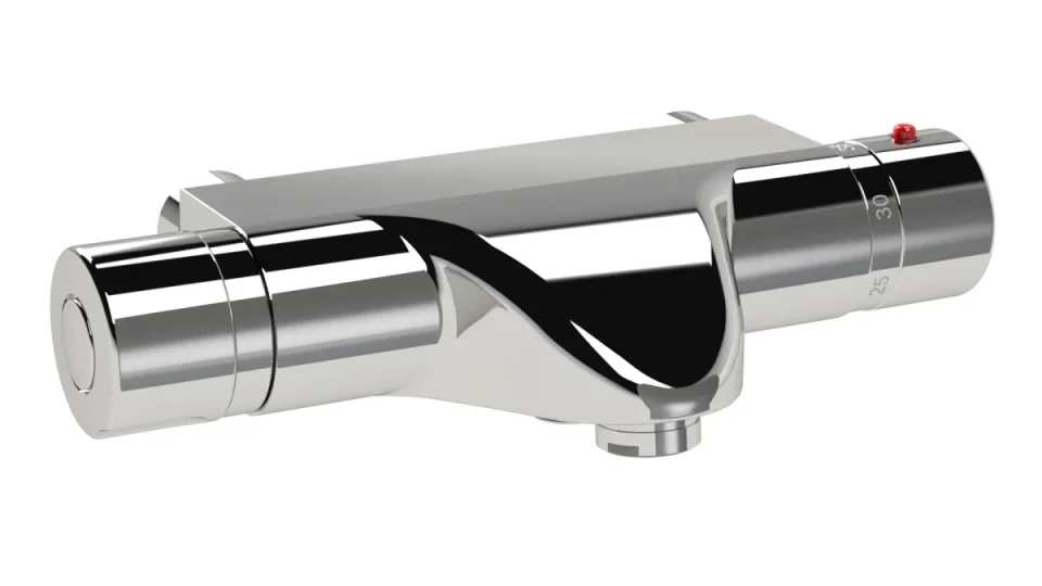 Just Taps Thermostatic Bath And Shower Mixer Without Kit Wall Mounted Chrome product image - Image 1