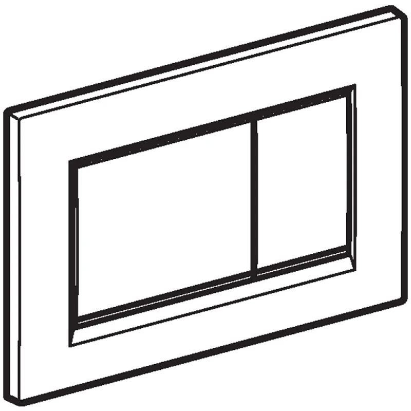 Geberit Sigma30 Square Flush Plate For Dual Flush - Black With Gloss Chrome Detail