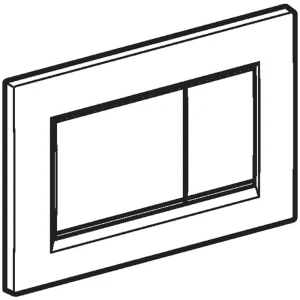 Geberit Sigma30 Square Flush Plate For Dual Flush - Black With Gloss Chrome Detail