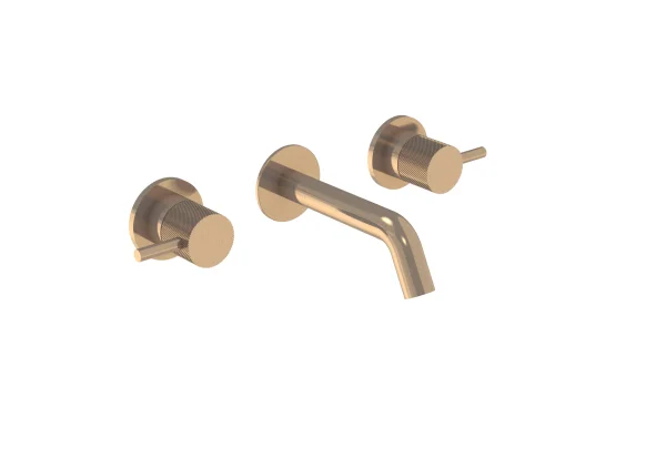 Saneux Cos Knurled 3 Tap Hole Handles (pair) - Brushed Bronze