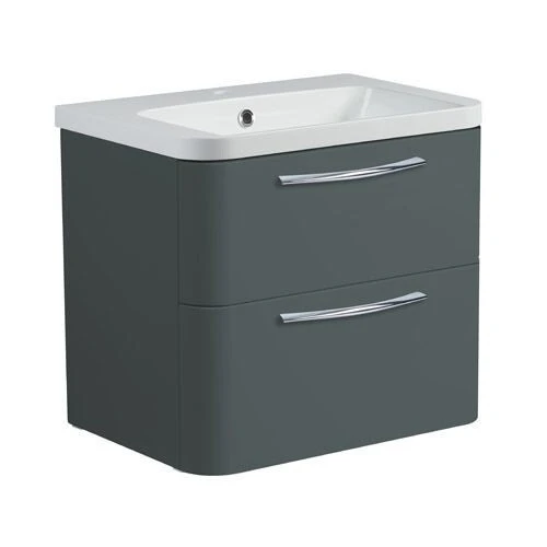Roper Rhodes 500mm System Wall Mounted Double Drawer Unit - Juniper Green