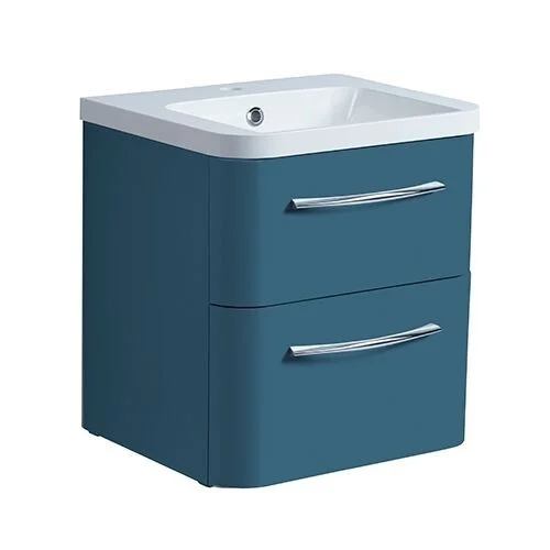 Roper Rhodes 600mm System Wall Mounted Double Drawer Unit Blue