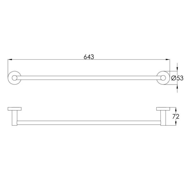 Just Taps Florence Towel Bar Chrome detail view - Image 2
