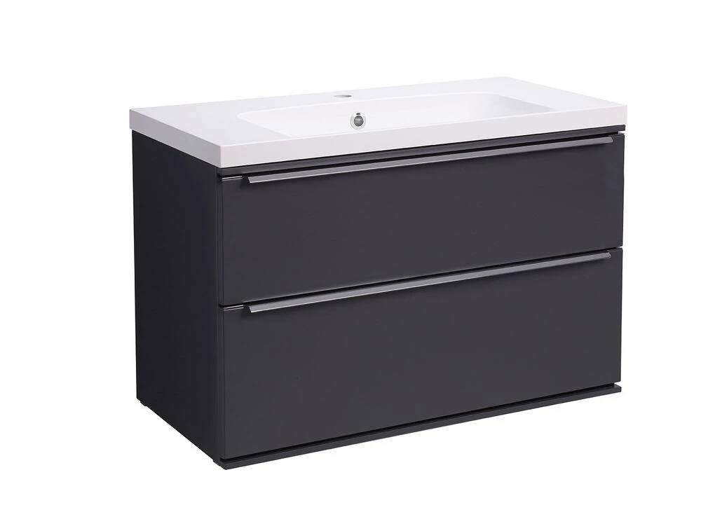 Roper Rhodes 800mm Scheme Wall Mounted Double Drawer Unit Carbon Matt