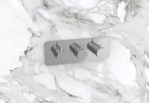 Saneux Eden 3 Way Thermostatic Shower Valve Kit In Landscape - Chrome
