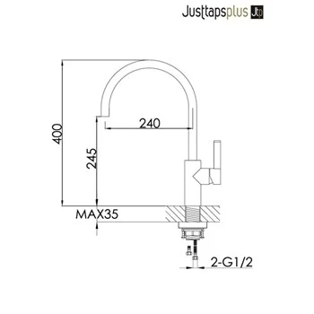 Just Taps Brushed Black Single Lever Sink Mixer