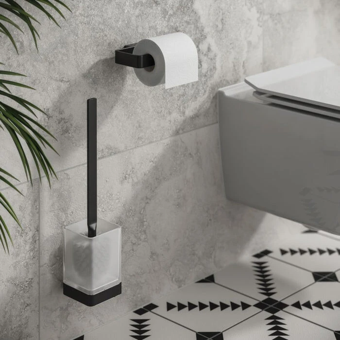 Hib Atto (black) Wall Mounted Toilet Brush And Holder