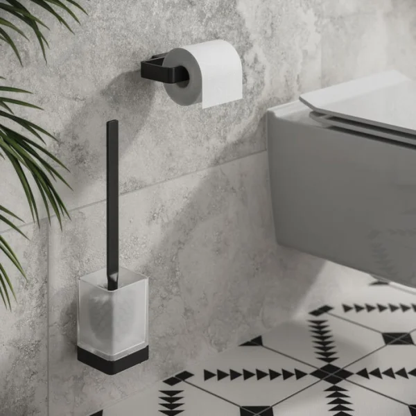 Hib Atto (black) Wall Mounted Toilet Brush And Holder