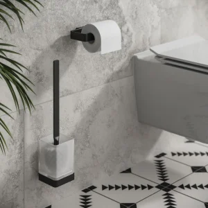 Hib Atto (black) Wall Mounted Toilet Brush And Holder