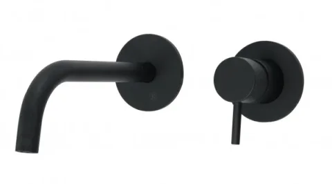 Just Taps Vos Single Lever Wall Mounted B.mixer 200mm Slim Spout Mb product image - Image 1