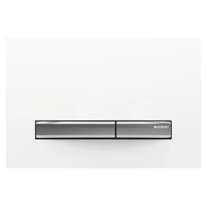Geberit Sigma50 Square Flush Plate For Dual Flush - White With Chrome Button