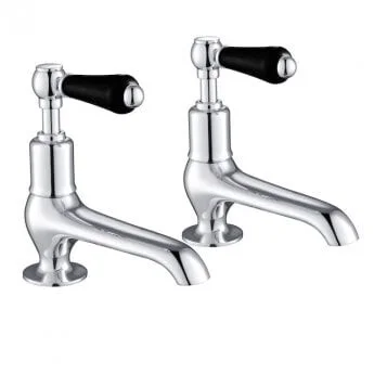 Just Taps Grosvenor Lever Long Nose Basin Taps Matt Black
