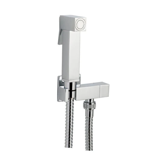 Just Taps Douche Square Set With Built In Angle Valve And Bracket Chrome