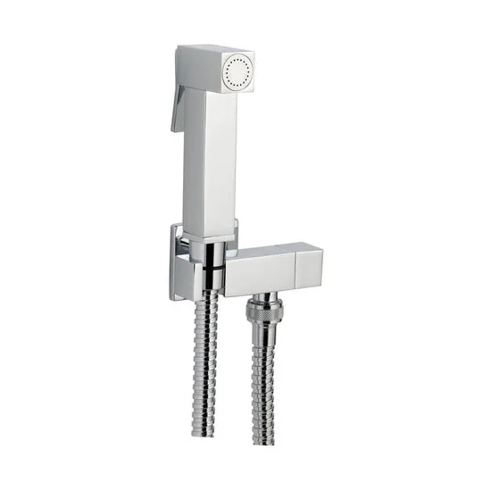 Just Taps Douche Square Set With Built In Angle Valve And Bracket Chrome