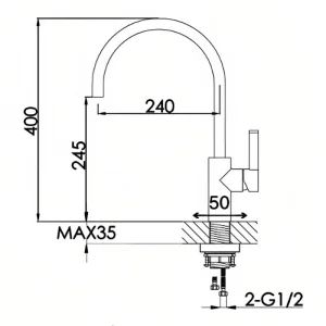 Just Taps Chrome Single Lever Sink Mixer